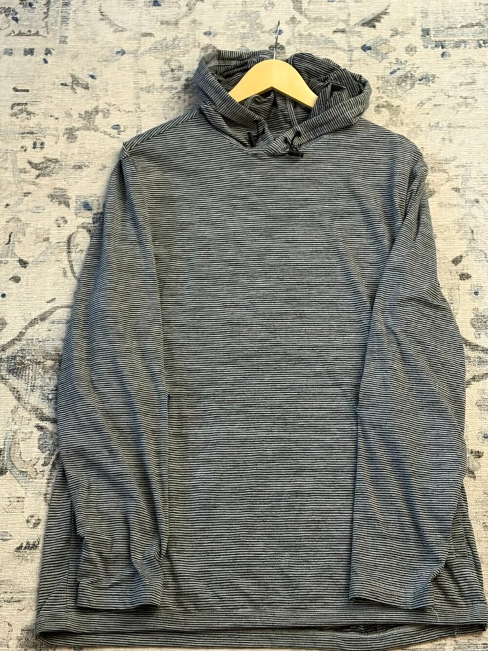 01.ALGO Men’s XL Performance Hoodie Nautical Stripe Super Soft SPF 40